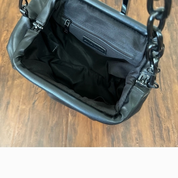 BADGLEY MISCHKA Black Chain Shoulder & Clutch Bag VEGAN Leather Cruelty Free - Picture 11 of 16